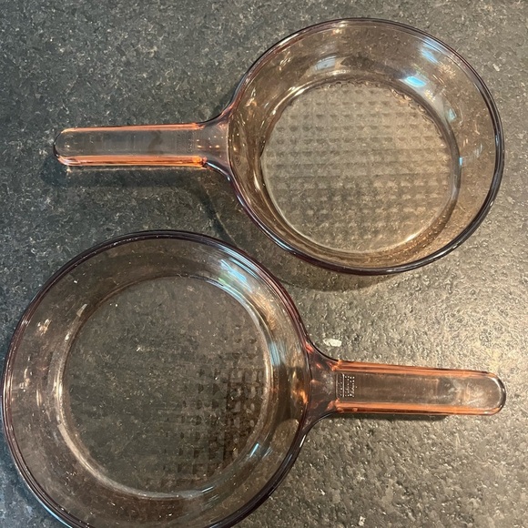 Amber Glass Vision Corning USA Visionware 7" Waffle Bottom Skillet Fry Pans - Picture 1 of 3